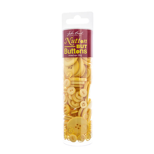 Nutton but Buttons 130g Tube Mixed Sizes Resin Yellow image