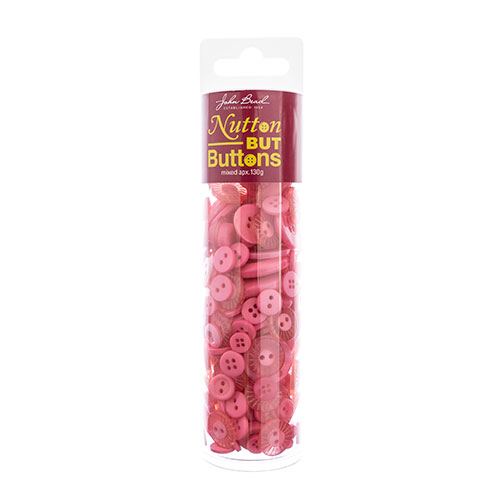 Nutton but Buttons 130g Tube Mixed Sizes Resin Pink image