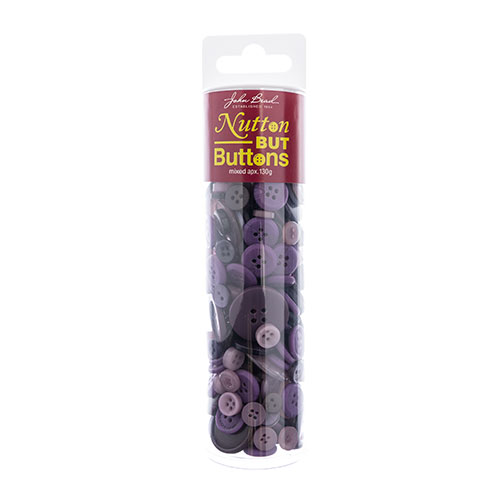 Nutton but Buttons 130g Tube Mixed Sizes Resin Dark Purple image