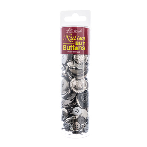 Nutton but Buttons 130g Tube Mixed Sizes Plastic Silver image