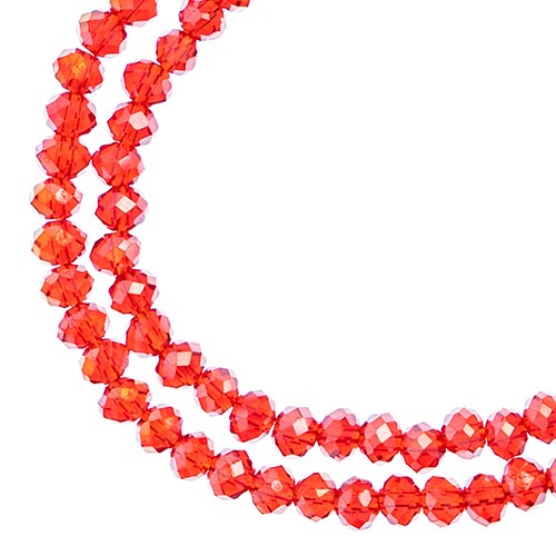 Crystal Lane Rondelle 2 Strand 7in (apx110pcs) 3x4mm Transparent Red AB image