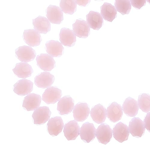 Crystal Lane Rondelle 2 Strand 7in (apx58pcs) 6x8mm Opaque Pink image