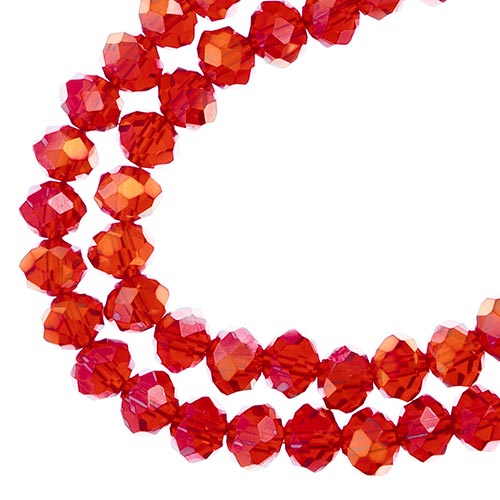 Crystal Lane Rondelle 2 Strand 7in (apx58pcs) 6x8mm Transparent Red AB image