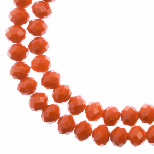 Crystal Lane Rondelle 2 Strand 7in (apx46pcs) 8x10mm Opaque Orange image