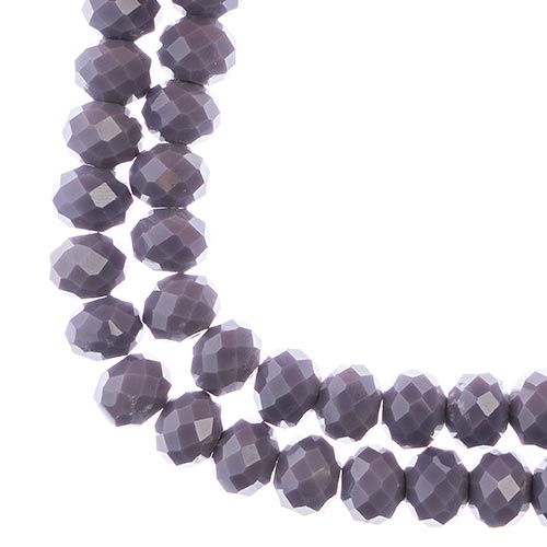 Crystal Lane Rondelle 2 Strand 7in (apx46pcs) 8x10mm Opaque Dark Purple image