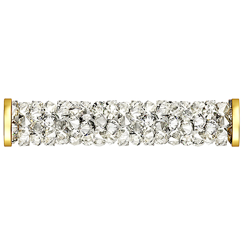 Swarovski Bead 5950 Tube Gold Ends 15mm Crystal Moonlight 1pc image