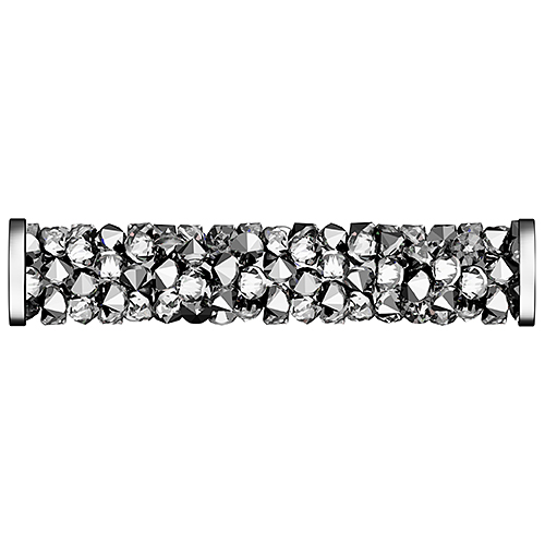 Swarovski Bead 5950 Tube Steel Ends 15mm Crystal Light Chrome 10pcs image