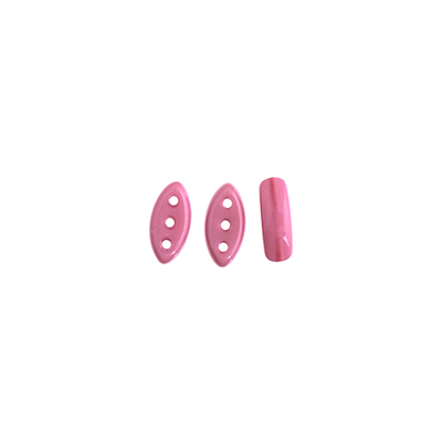 Czech Cali Bead 3x8mm 3-hole Pink Silk image