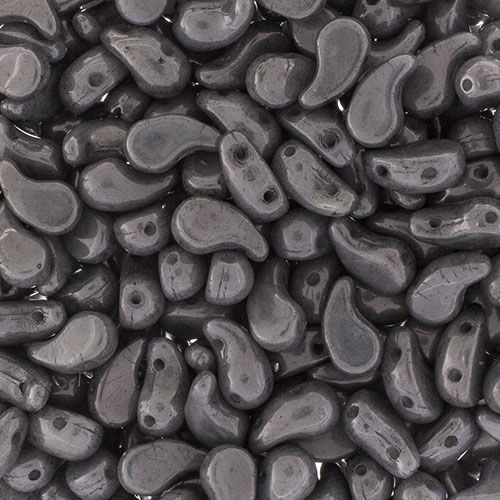 Czech Bead ZoliDuo Right 6.5g/40pcs 2Holes Alabaster/Black Luster image