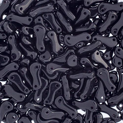 Czech Glass Bead Link 3x10mm Black image