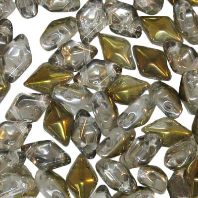 Czech Glass DIAMONDUO 2-Hole 5x8mm Crystal Bronze Capri apx 340pcs image