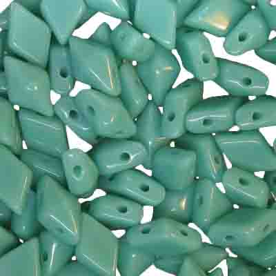 Czech Glass DIAMONDUO 2-Hole 5x8mm Turquoise apx 340pcs image