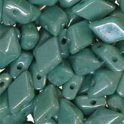 Czech Glass DIAMONDUO 2-Hole 5x8mm Turquoise Shimmer apx 340pcs image