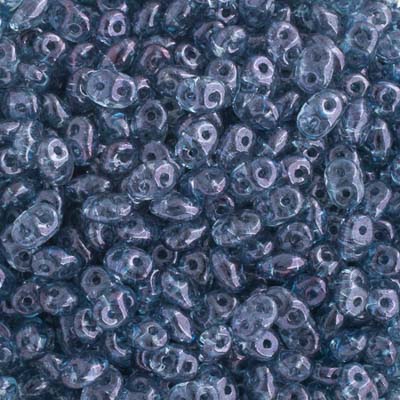 Matubo Czech Superduo 2-Hole 100g Crystal/ Blue Luster 00030-14464 image