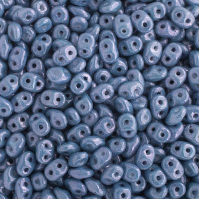 Matubo Czech Superduo 2-Hole 100g Chalk/ Blue Luster 03000-14464 image