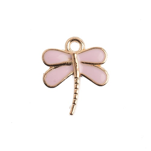 Sweet & Petite Charms 13x16mm Dragonfly Pink 10pcs image