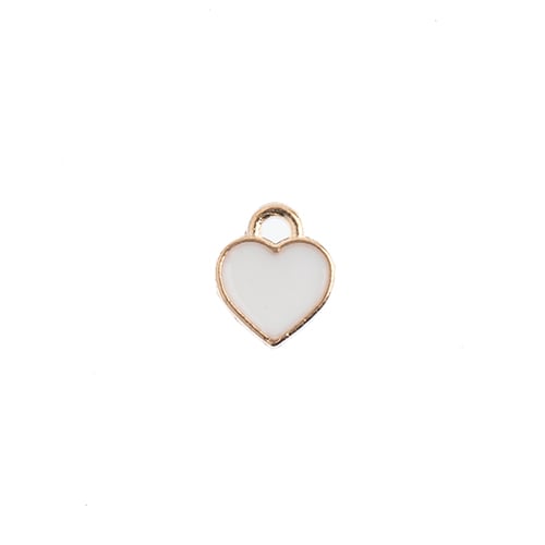 Sweet & Petite Charms 7x8mm Small Hearts White 10pcs image