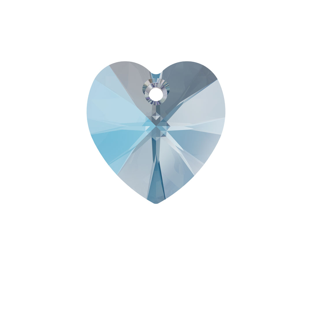 Swarovski Pendant 6228 Heart 14.4x14mm Aqua Shimmer 144pcs * image