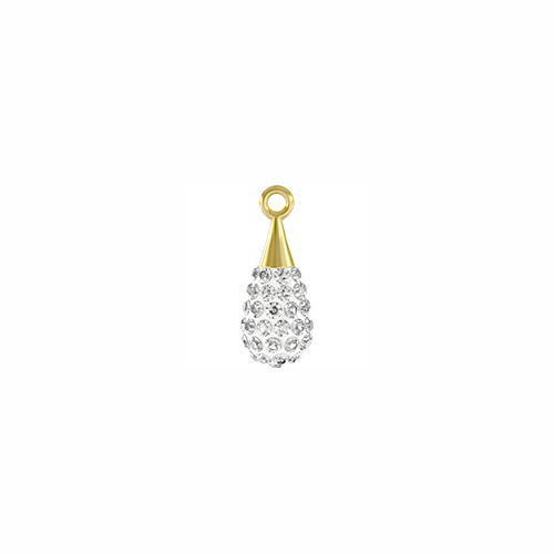 Swarovski Pendant 67 563 Pave Drop 14x5.5mm Gold Bail Crystal/White 2pcs image