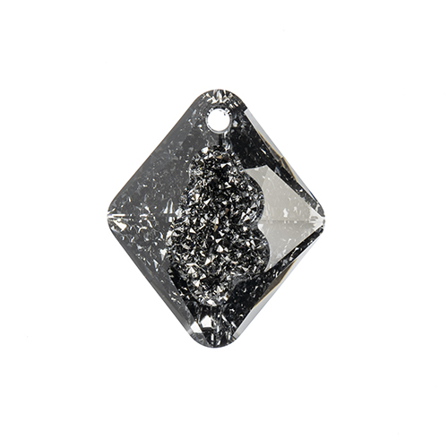 Swarovski Pendant 6926 Rhombus 26mm Crystal Silver Night 1pc image
