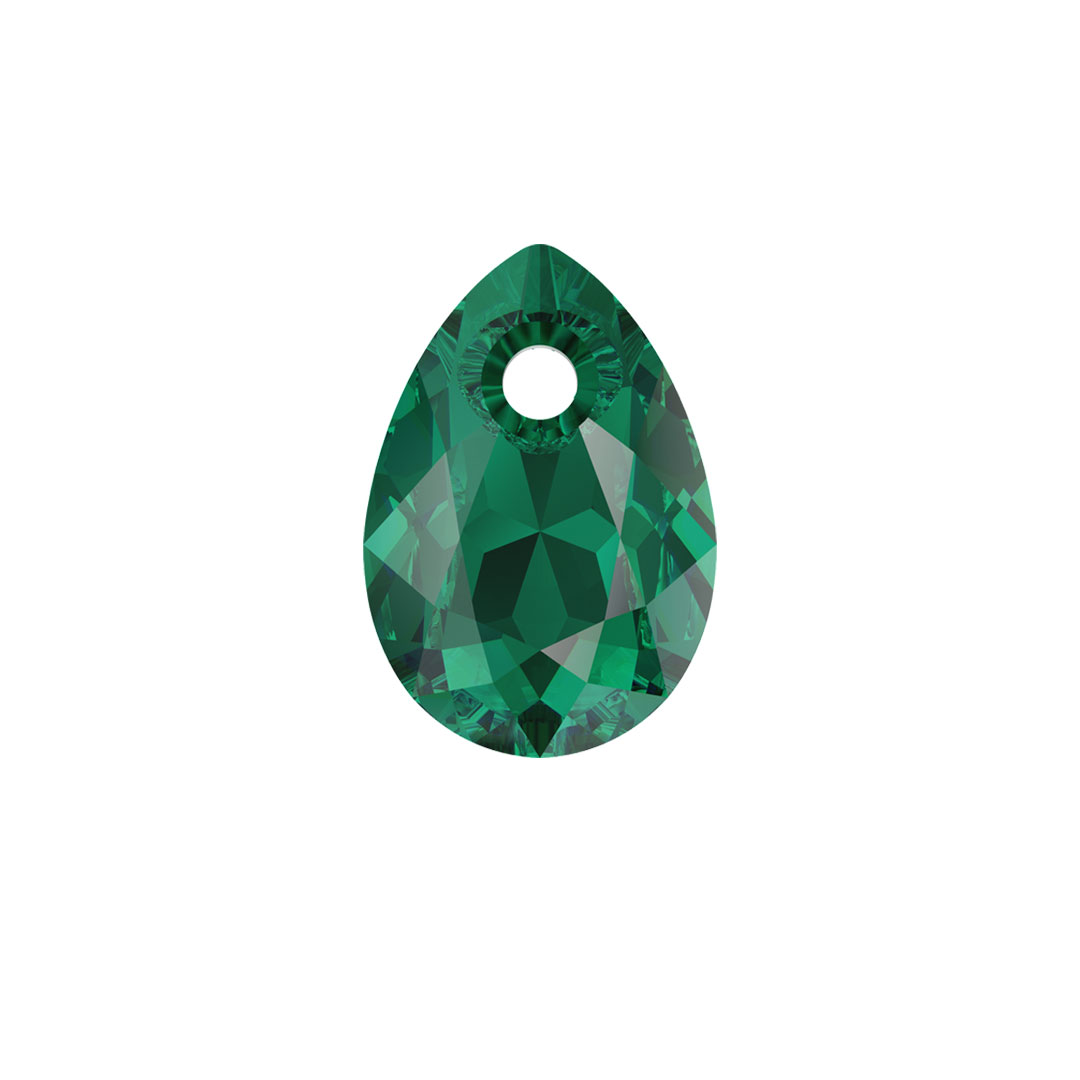 Swarovski Pendant 6433 Pear Cut 9mm Emerald 6pcs image