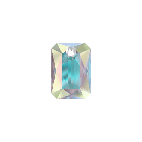 Swarovski Pendant 6435 Emerald Cut 11.5mm Crystal AB 6pcs image