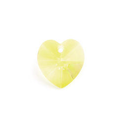 Preciosa Czech Crystal Heart Pendant 14mm 12pcs 433 68 301  Medium Yellow image