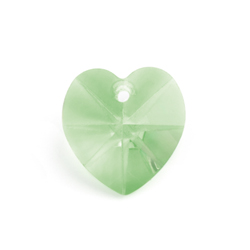 Preciosa Czech Crystal Heart Pendant 18mm 6pcs 433 68 301  Light Green image