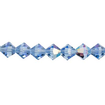 Preciosa Czech Crystal Bead Rondell 4mm 720pcs 451 69 302 Light Sapphire AB image