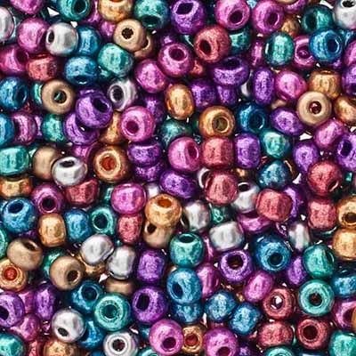 Czech Seed Beads apx 24g Vial 6/0 Frisky Spring Mix image