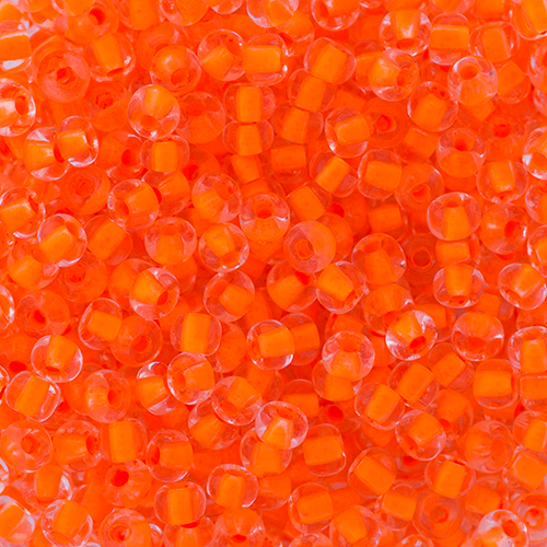 Czech Seed Beads apx 24g Vial 6/0 Crystal C/L Vibrant Orange image