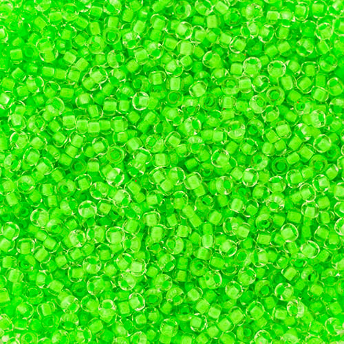 Czech Seed Beads apx 24g Vial 10/0 Crystal C/L Vibrant Green image