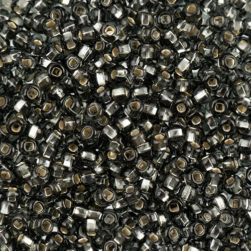 Czech Seed Beads apx 24g Vial 8/0 Transparent Grey S/L image