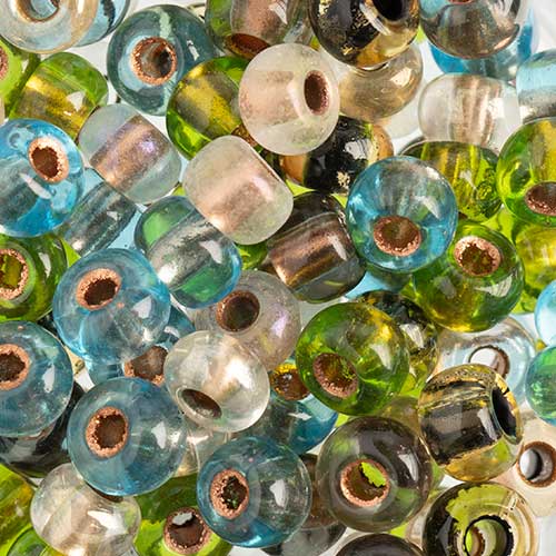 Czech Seed Beads apx 24g Vial 2/0 Mixed Earth Tone C/L image