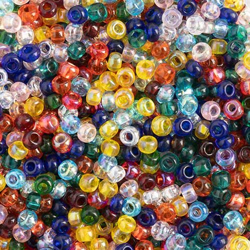 Czech Seed Beads apx 24g Vial 10/0 Transparent Multi Mix image