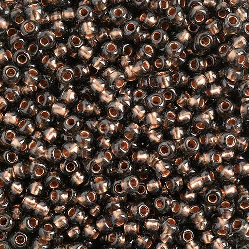 Czech Seed Beads apx 24g Vial 10/0 Transparent Black Diamond Copperlined image