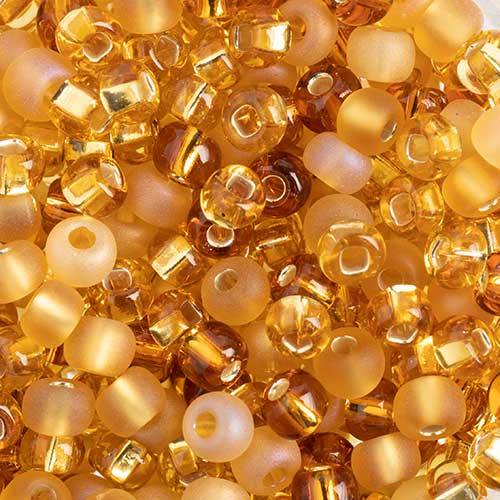 Czech Seed Beads apx 24g Vial 6/0 Topaz Mix image