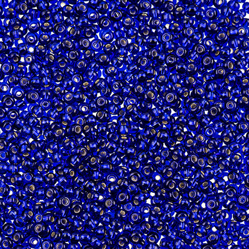 Czech Seed Beads apx 24g Vial 11/0 Transparent Royal Blue S/L image