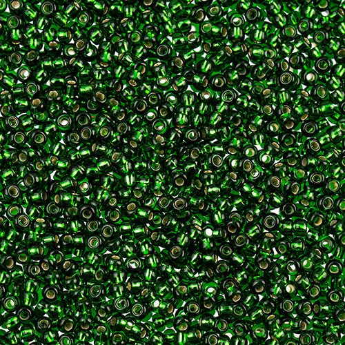 Czech Seed Beads apx 24g Vial 11/0 Transparent Medium Green S/L image