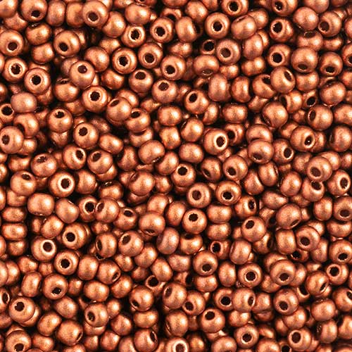 Czech Seed Beads apx 24g Vial 11/0 Opaque Copper Metallic image