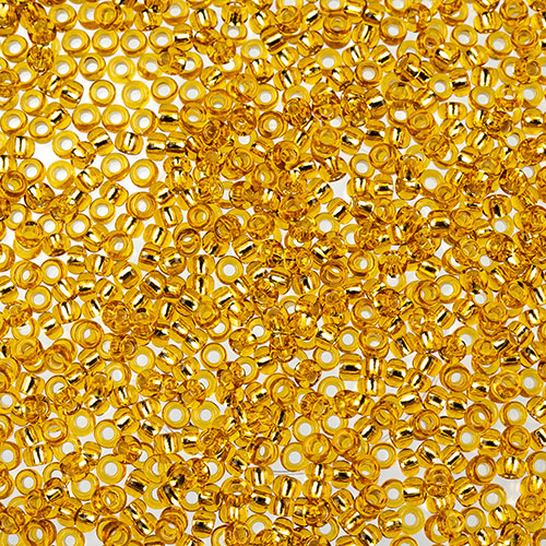 Czech Seed Beads apx 24g Vial 11/0 Transparent Gold S/L image