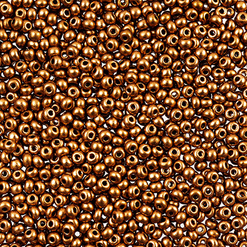 Czech Seed Beads apx 24g Vial 11/0 Opaque Light Copper Metallic image