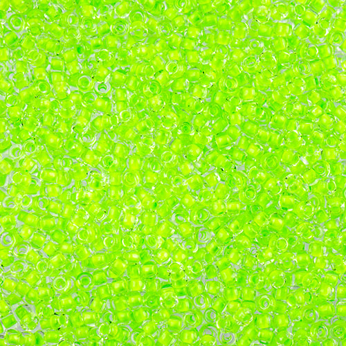 Czech Seed Beads apx 24g Vial 11/0 Crystal C/L Vibrant Green image