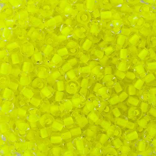 Czech Seed Beads apx 22g Vial 2/0 Crystal C/L Neon Yellow image