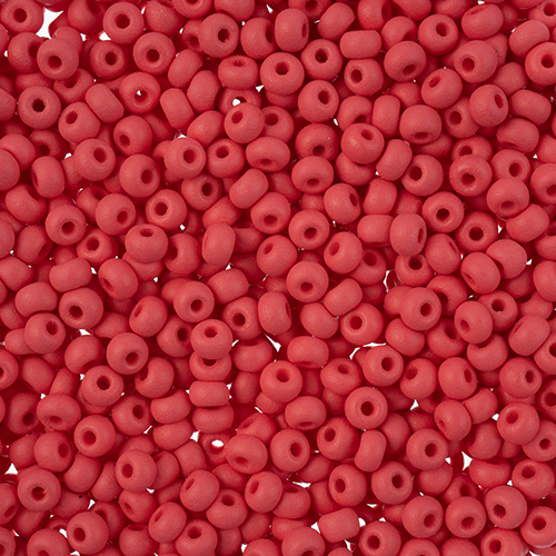 Czech Seedbead 8/0 apx22g Vial PermaLux Dyed Chalk Red Matt image