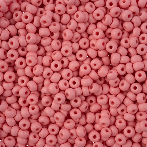 Czech Seedbead 8/0 apx22g Vial PermaLux Dyed Chalk Pink Matt image