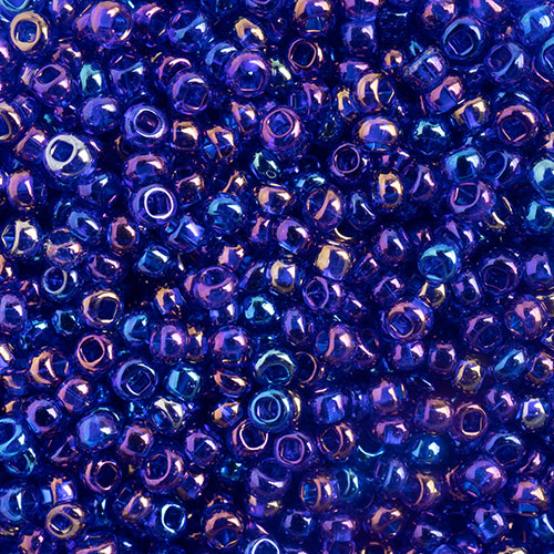 Czech Seed Bead apx 22g Vial 10/0 Transparent Iris Navy Blue image