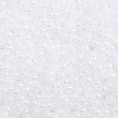 Czech Seed Bead apx 22g Vial 10/0 Opaque Pearl White image