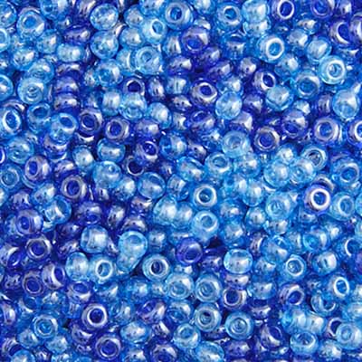 Czech Seed Bead apx 22g Vial 10/0 Aqua Mix Luster image