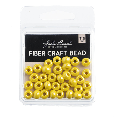Fiber Craft Beads 18g/0.7mm Opaque Yellow Luster image